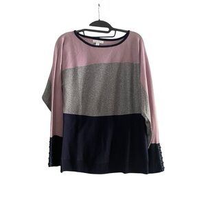 New York & CO  purple Gray Metallic , and Navy blue Sweatshirt coop Neck Size S